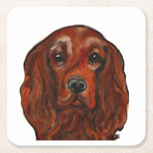 Irischer Roter Setter Rechteckiger Pappuntersetzer