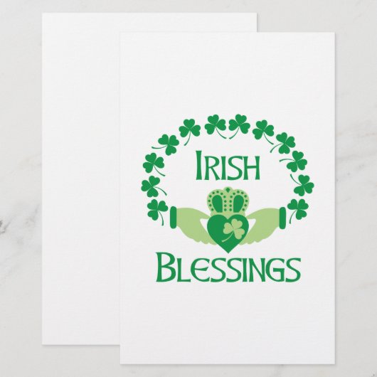 Irischer Segen Briefpapier (Vorne/Hinten)