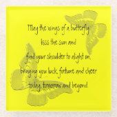 Irischer Segen: Flügel eines Schmetterlinges Glasuntersetzer (Vorderseite)