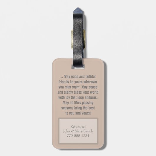 Irischer Segen-individueller Name Gepäckanhänger (Rückseite vertikal)