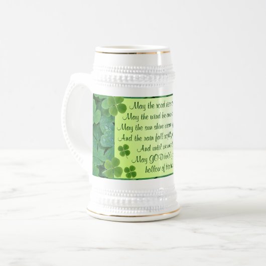 Irischer Segen Stein Bierglas (Vorderseite Links)
