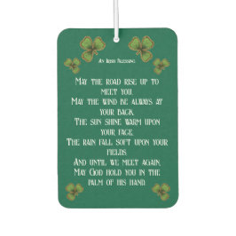 Irischer Segen und grüne Kleeblätter Typografie Autolufterfrischer