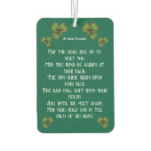 Irischer Segen und grüne Kleeblätter Typografie Autolufterfrischer (Rückseite)