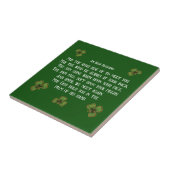 Irischer Segen und Shamrocks Dunkelgrün Fliese (Seite)