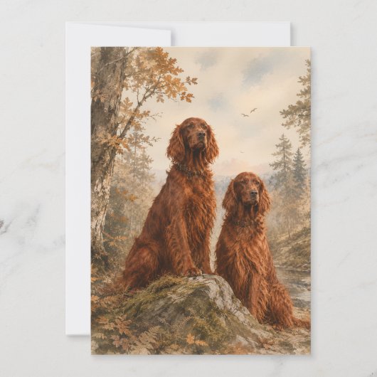 Irischer Setter Einladung (Vorderseite)