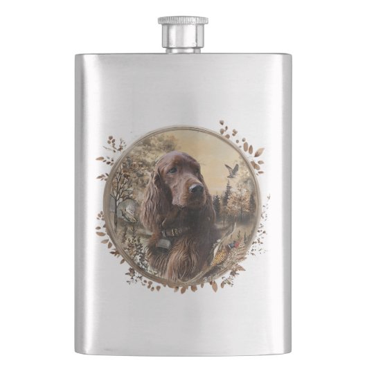 Irischer Setter Flachmann (Vorderseite)