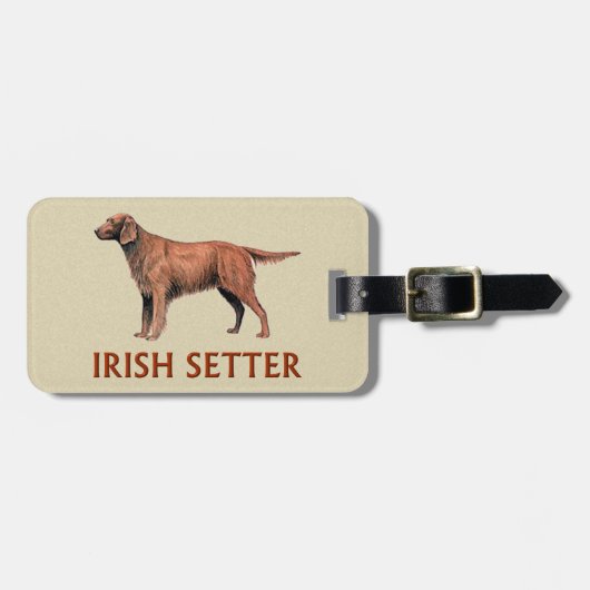 irischer Setter Gepäckanhänger (Vorderseite horizontal)