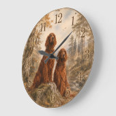  Irischer Setter  Große Wanduhr (Winkel)