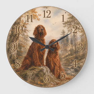 Irischer Setter Große Wanduhr