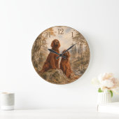  Irischer Setter  Große Wanduhr (Zuhause)