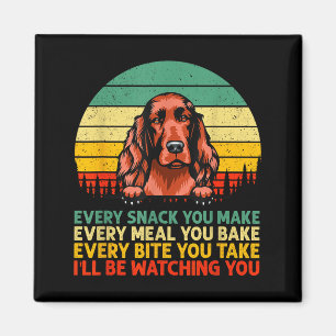 Irischer Setter-Hund Vintage-Jeder Snack, den du m Magnet