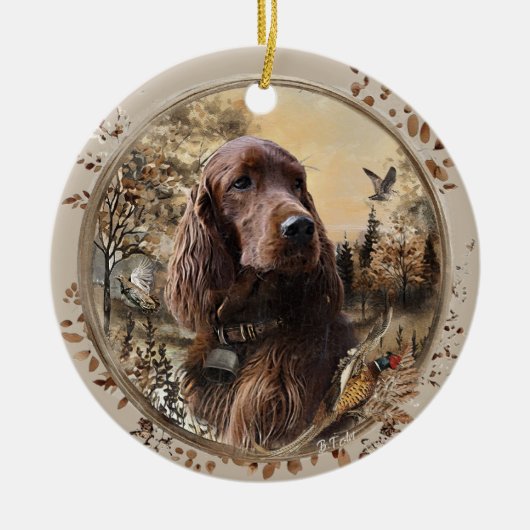 Irischer Setter Keramik Ornament (Vorne)