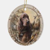 Irischer Setter Keramik Ornament (Links)