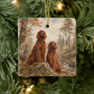 Irischer Setter Keramikornament