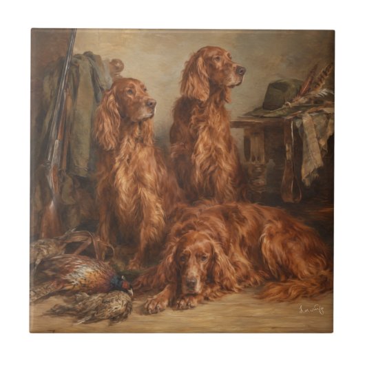 Irischer Setter ,Kunst Fliese (Vorderseite)