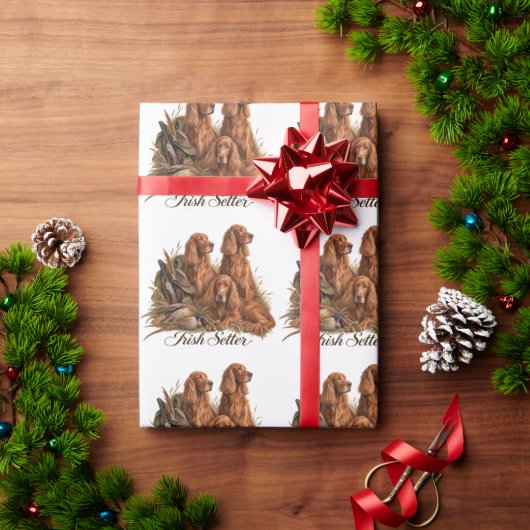 Irischer Setter ,Kunst Geschenkpapier (Feiertagsgeschenk)