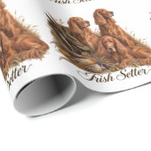 Irischer Setter ,Kunst Geschenkpapier (Rolleneckpunkt)