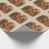 Irischer Setter ,Kunst Geschenkpapier (Ecke)