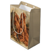 Irischer Setter ,Kunst Mittlere Geschenktüte (Rückseite Schrägansicht)