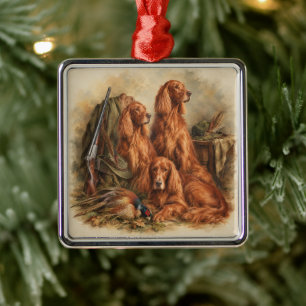 Irischer Setter ,Kunst Ornament Aus Metall