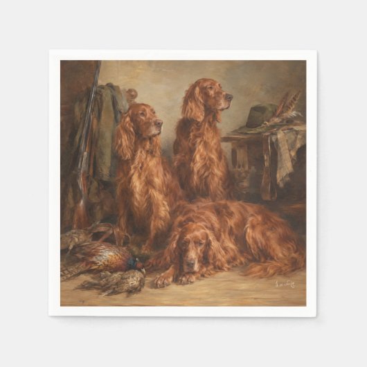 Irischer Setter ,Kunst  Serviette (Vorderseite)