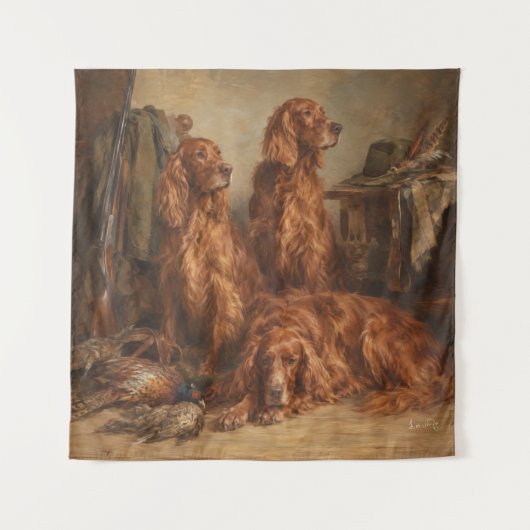 Irischer Setter ,Kunst Wandteppich (Vorderseite)