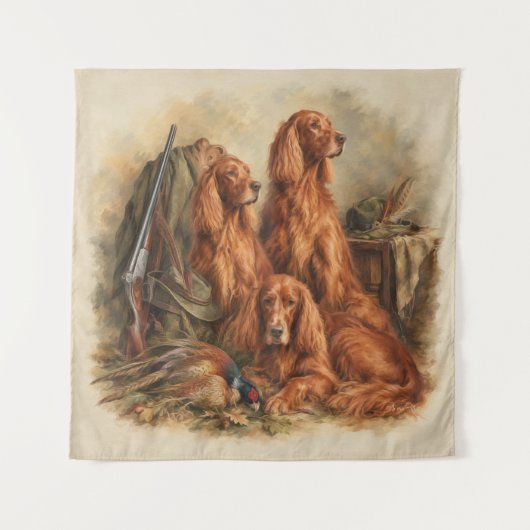Irischer Setter ,Kunst Wandteppich (Vorderseite)