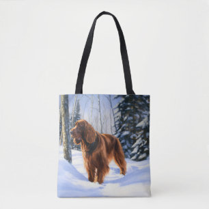 Irischer Setter Lass es schneien Weihnachten Tasche