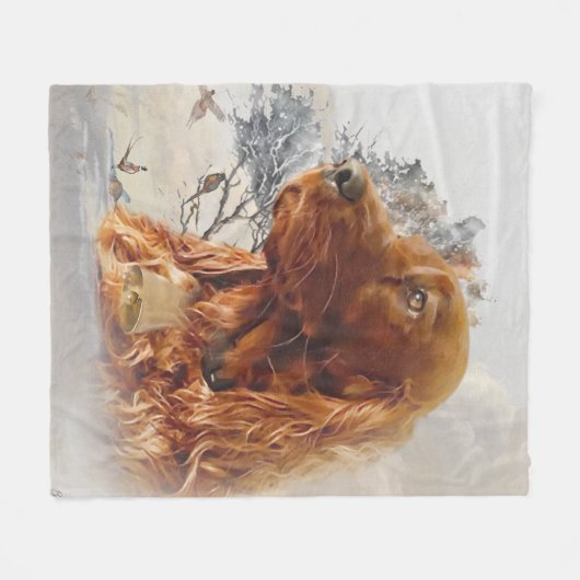 irischer Setter mit Fasant Fleecedecke (Vorderseite (Horizontal))