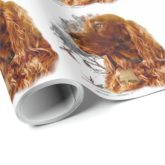 irischer Setter mit Fasant Geschenkpapier (Rolleneckpunkt)