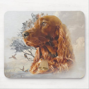 irischer Setter mit Fasant Mousepad