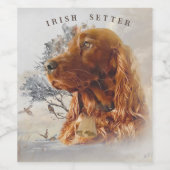 irischer Setter mit Fasant Weinetikett (Einzelnes Label)