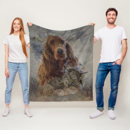 irischer Setter mit Holzhaken Fleecedecke