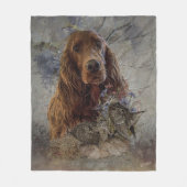 irischer Setter mit Holzhaken Fleecedecke (Vorderseite)