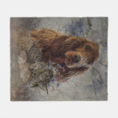 irischer Setter mit Holzhaken Fleecedecke (Vorderseite (Horizontal))