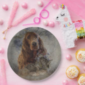 irischer Setter mit Holzhaken Pappteller (Party)