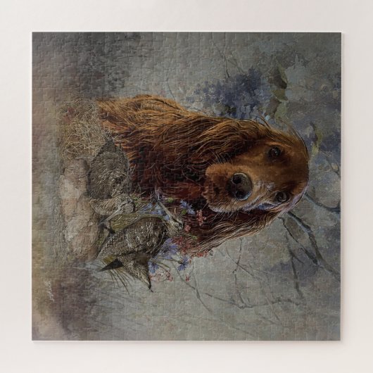 irischer Setter mit Holzhaken Puzzle (Horizontal)