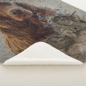 irischer Setter mit Holzhaken Sherpadecke (3/4)