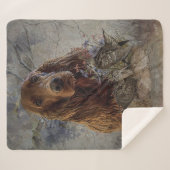 irischer Setter mit Holzhaken Sherpadecke (Vorderseite (Horizontal))