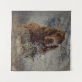 irischer Setter mit Holzhaken Wandteppich (Vorderseite (Horizontal))