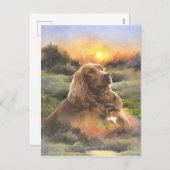 irischer Setter mit Welpe Feiertagspostkarte (Vorne/Hinten)