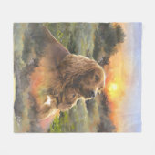 irischer Setter mit Welpe Fleecedecke (Vorderseite (Horizontal))