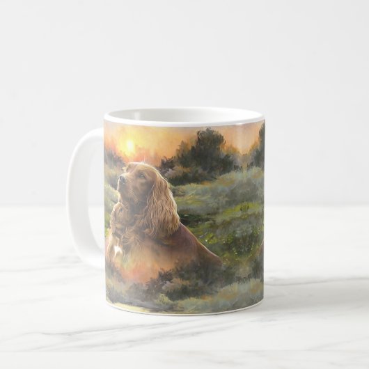 irischer Setter mit Welpe Kaffeetasse (Vorderseite Links)