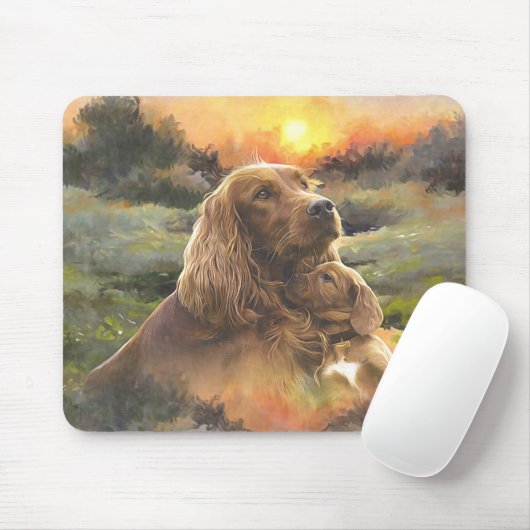 irischer Setter mit Welpe Mousepad (Mit Mouse)