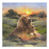 irischer Setter mit Welpe Poster (Vorderseite)