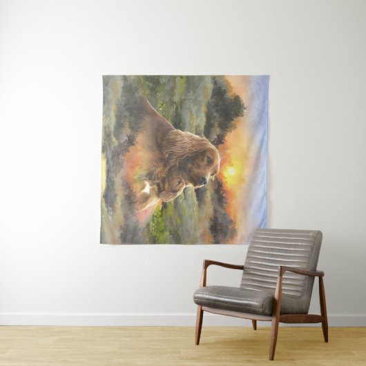 irischer Setter mit Welpe Wandteppich (Beispiel (Horizontal))