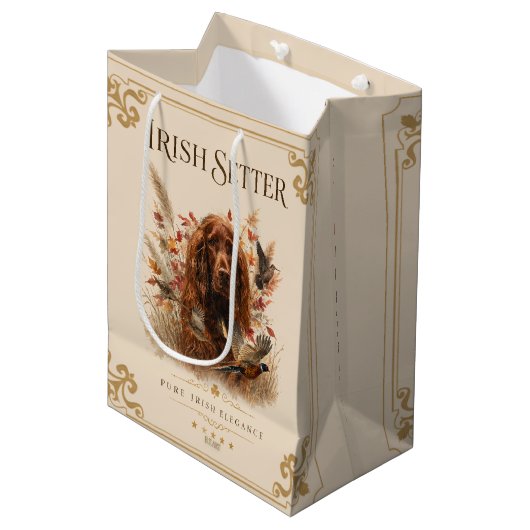 Irischer Setter Mittlere Geschenktüte (Vorderseite Schrägansicht)