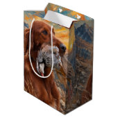 Irischer Setter Mittlere Geschenktüte (Rückseite Schrägansicht)