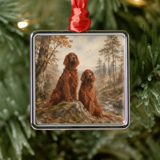 Irischer Setter Ornament Aus Metall (Baum)