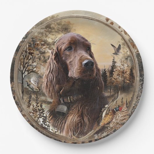 Irischer Setter Pappteller (Vorderseite)
